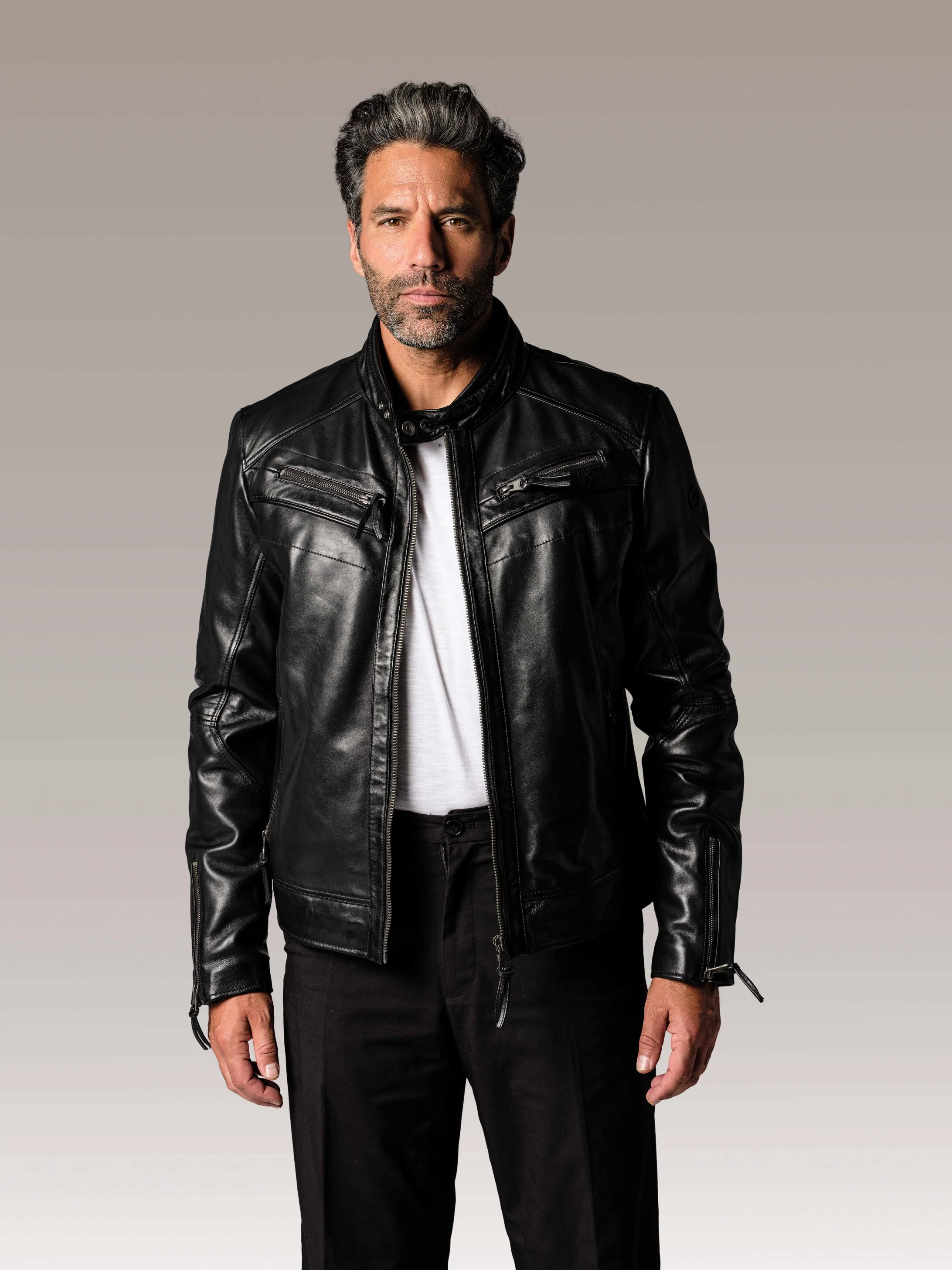 Blouson En Cuir noir DRAKE HOLSTER - Image 4