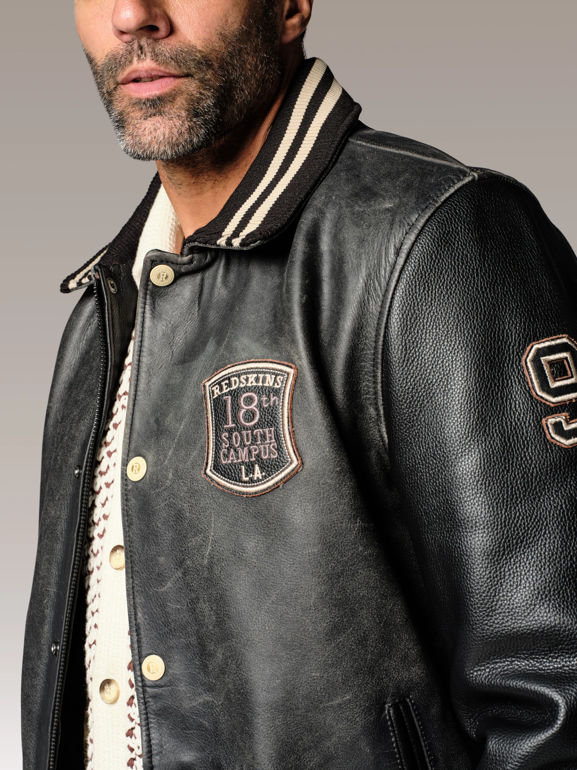 Blouson en cuir noir SKATBOARD COHIBA - Image 5