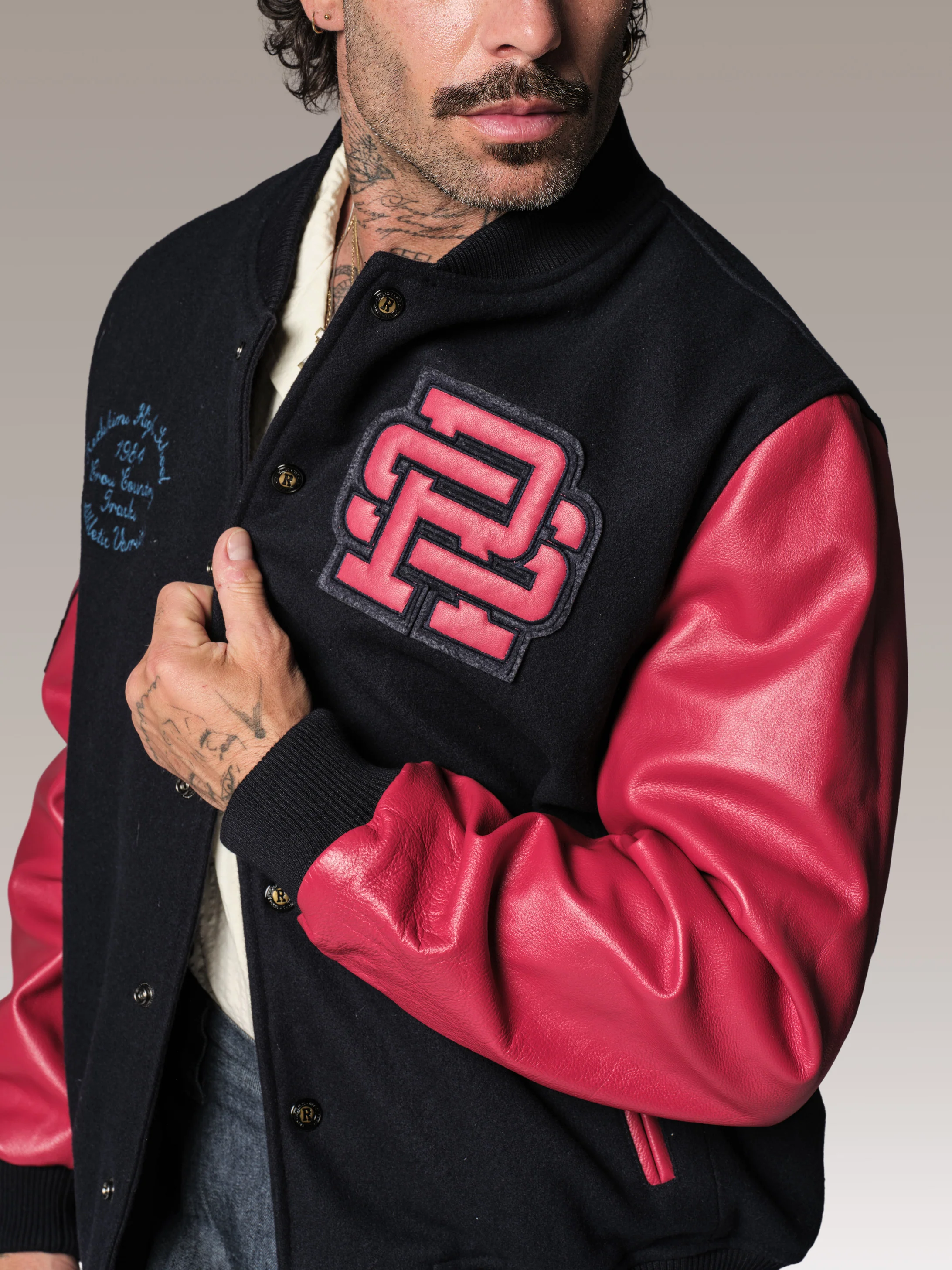 Blouson en cuir rouge RS ONE HATCH - Image 3